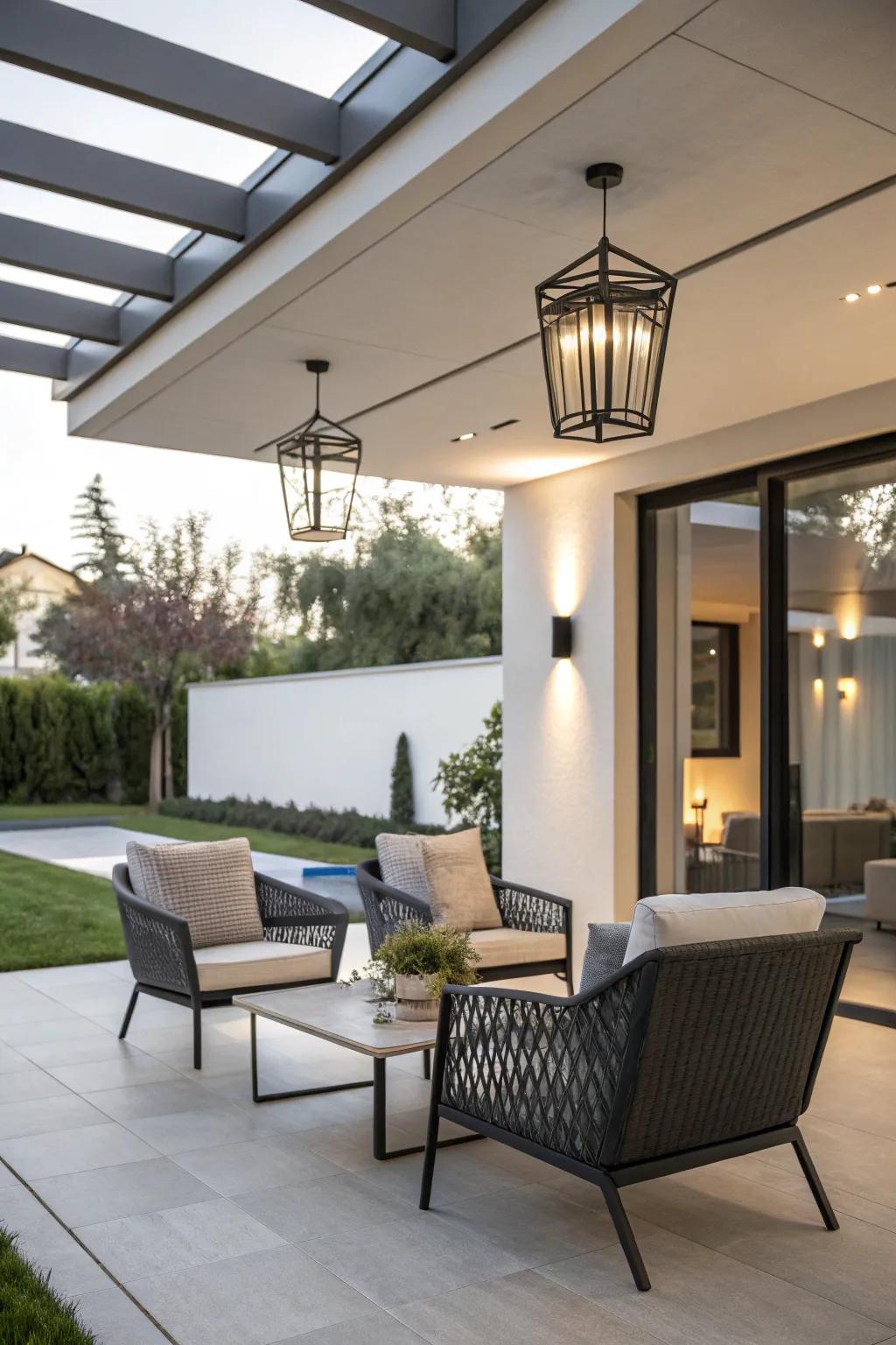 Current mounts present a glossy and contemporary sensation to your patio.