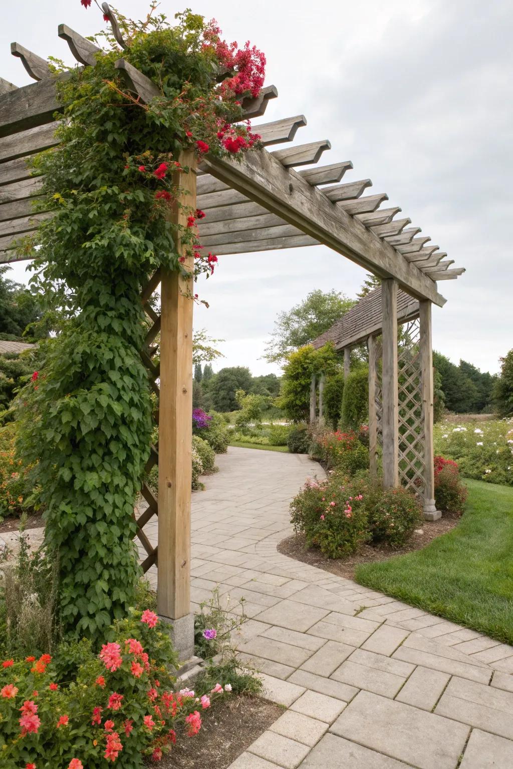 Espalier integration cultivates a vibrant, lively design.