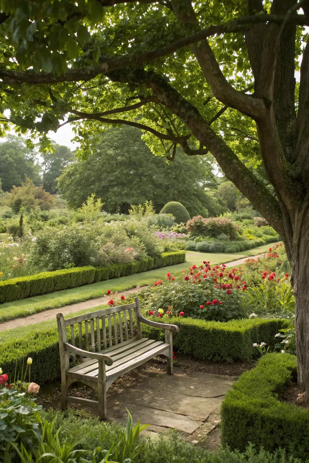 A serene seating area, ideal for savoring moments with your pets in the garden.