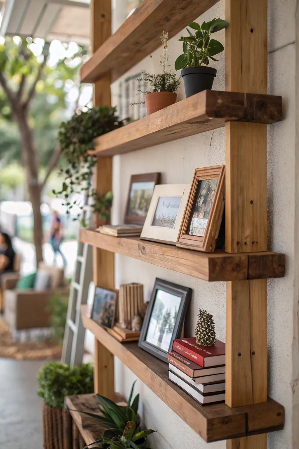 By combining frames with decorative items, shelves contribute depth and visual intrigue.