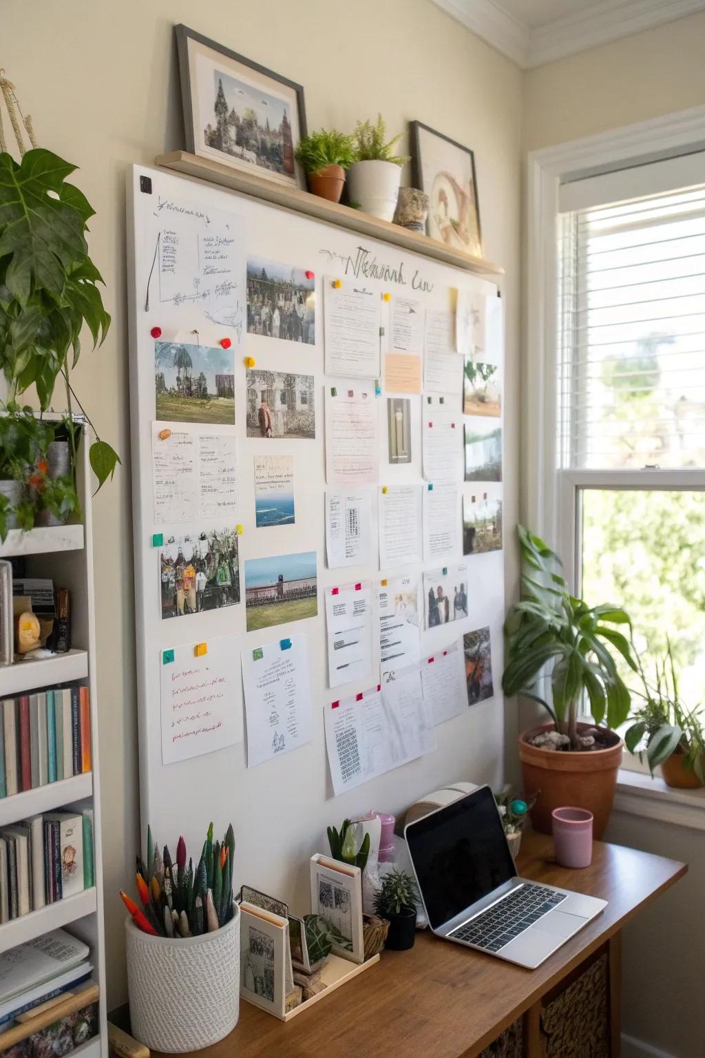 Stay motivated by creating a vision board on your chalkboard.
