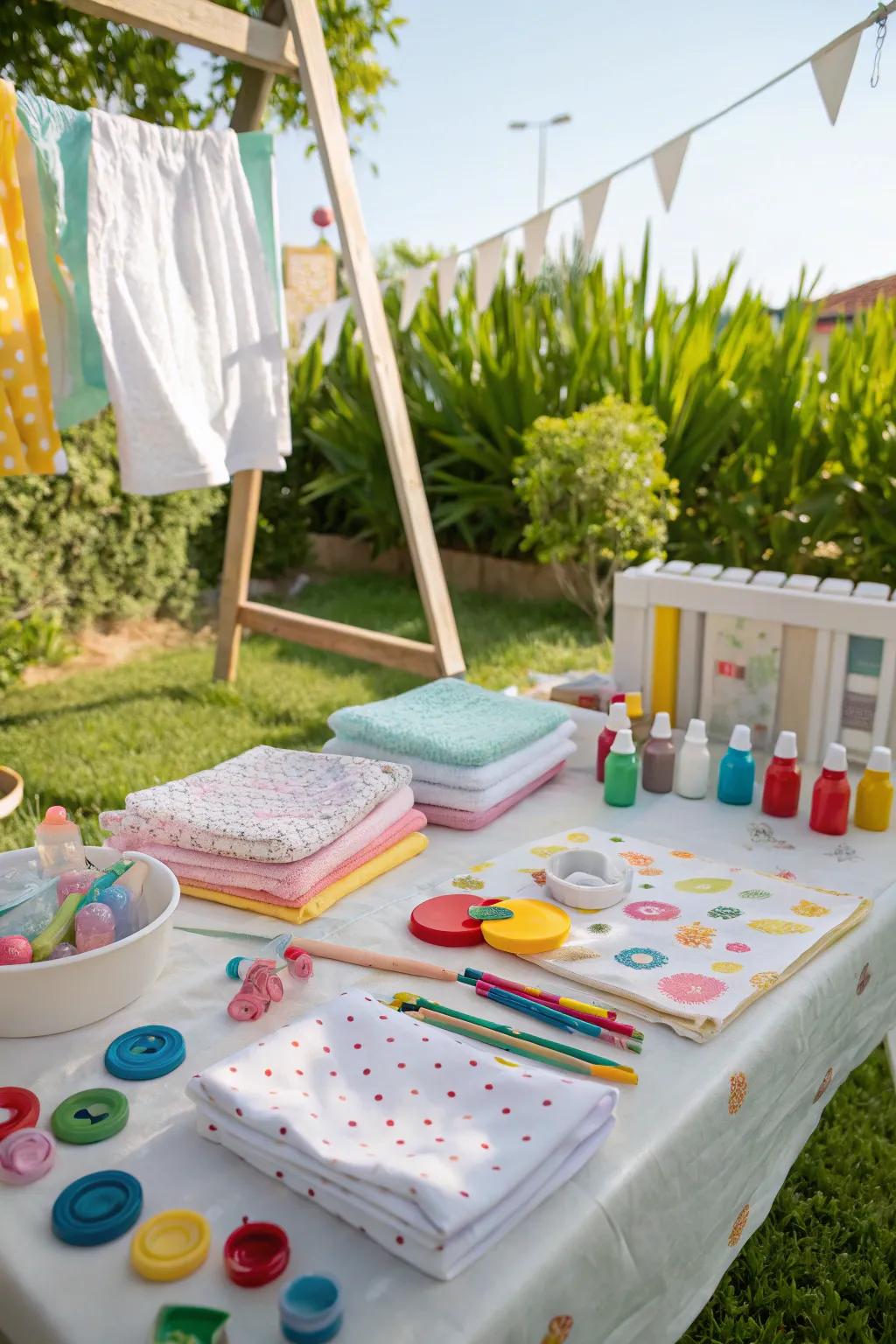 A bespoke craft hub presenting infant-inspired projects for attendees.