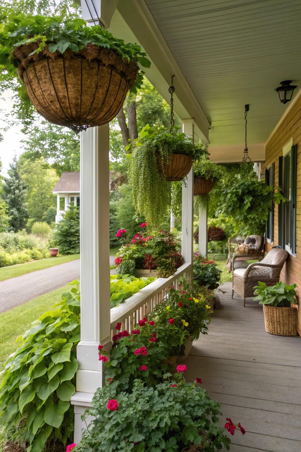 Planters infuse life and color into your porch.