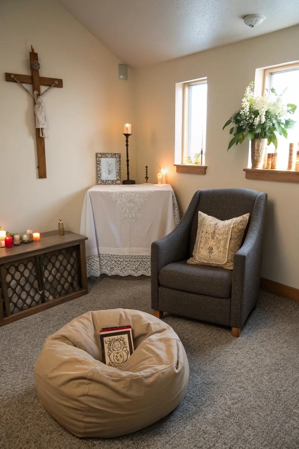 Settle into a relaxing seat for deeper meditation.