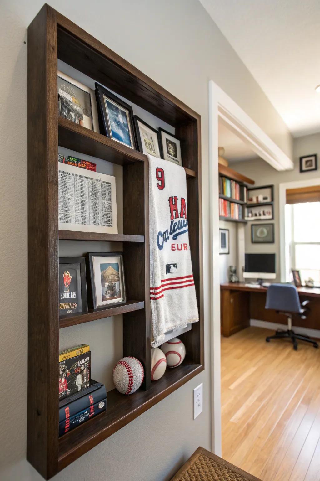 Share your journey with a shadow box display.