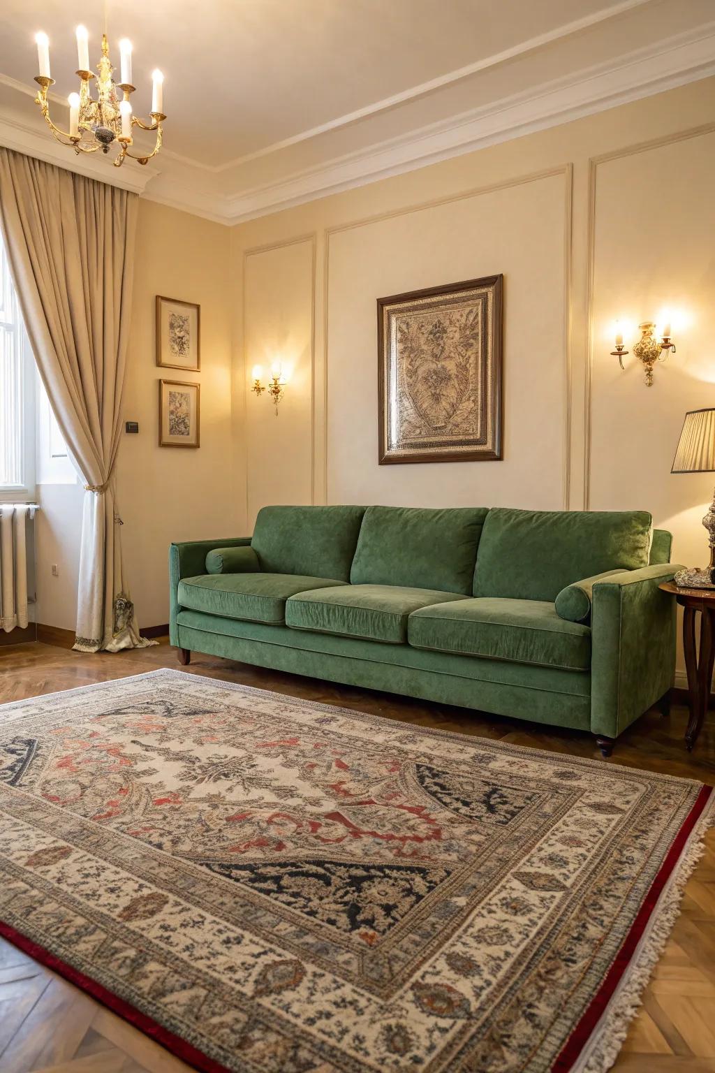 Vintage rugs contribute a hint of classic charm to modern spaces.