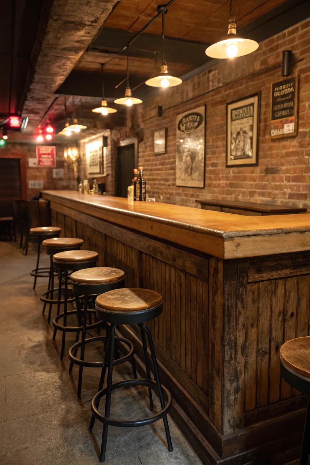 Retro bar seating offering a traditional and comfortable seating selection.