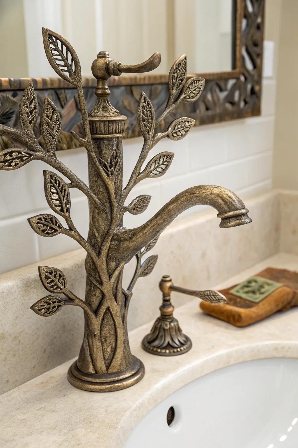 Nature-themed spigots bring the outdoors in.