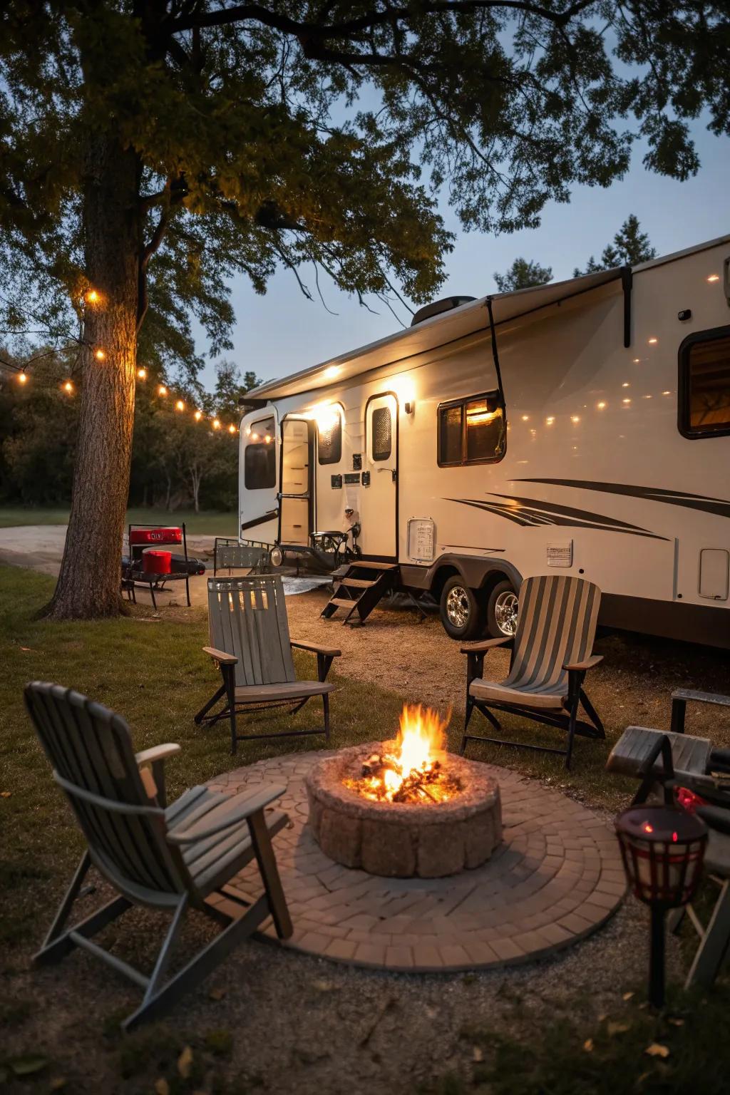 A campfire spot is essential for warmth and socializing.