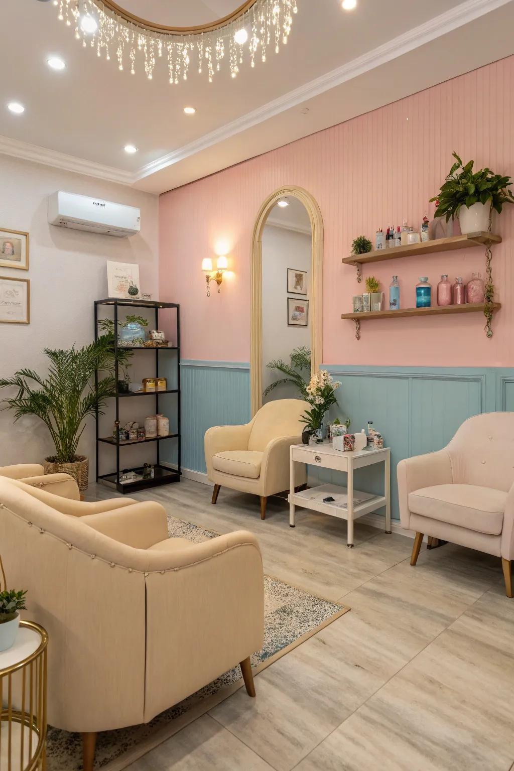 A soothing color palette, welcoming and peaceful.