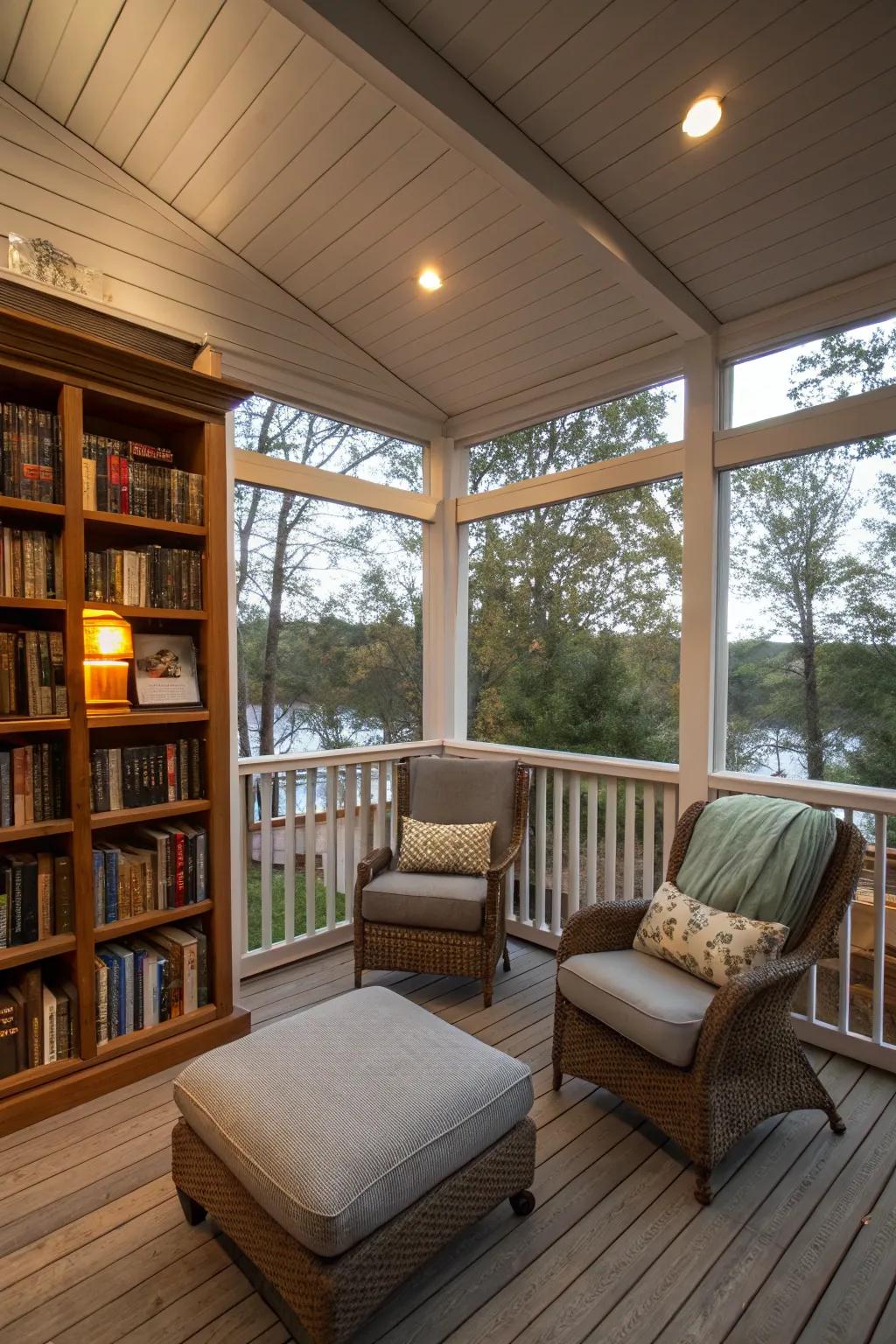 An ideal reading corner intended for bibliophiles.