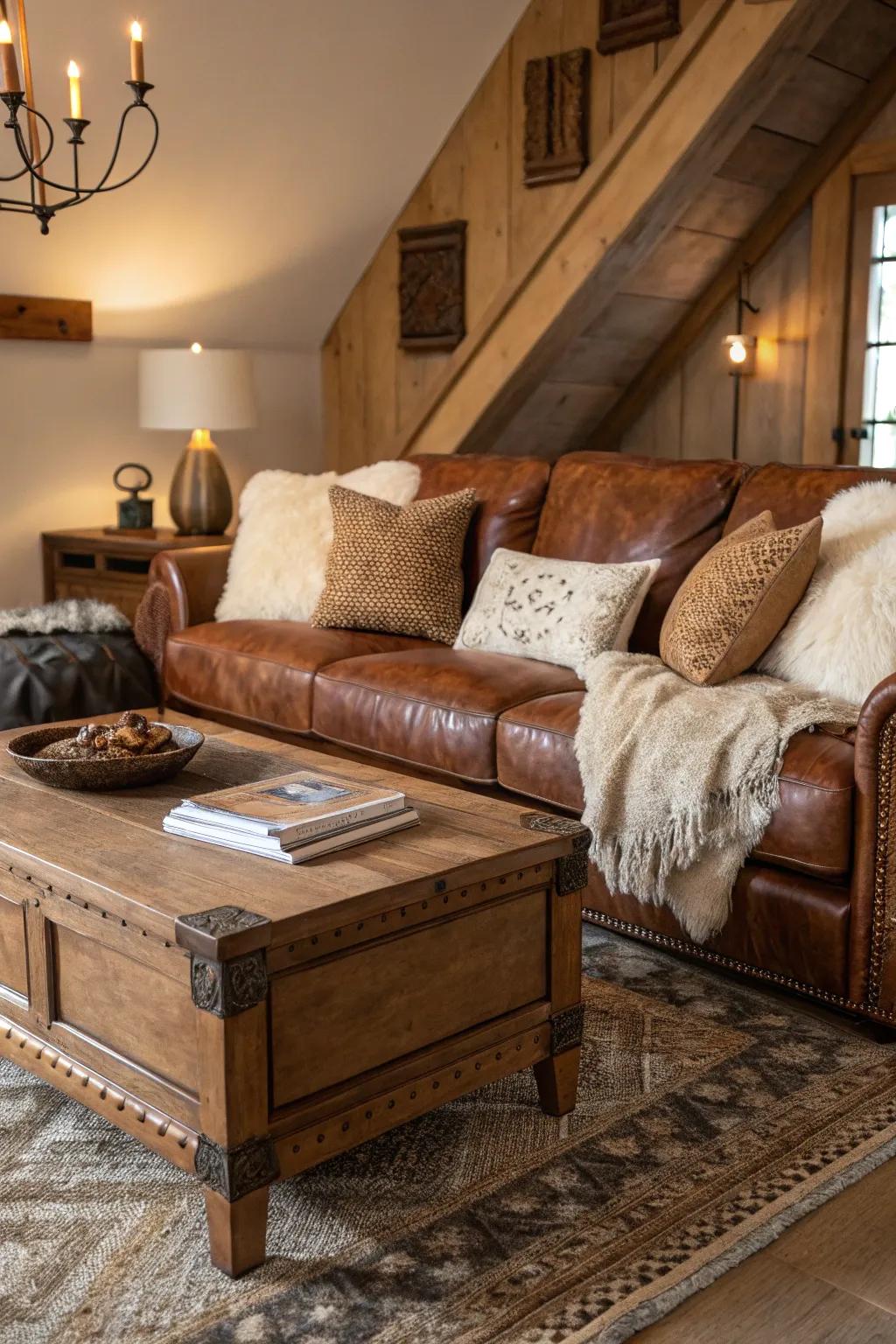 Blend diverse textures to deepen your living room’s appeal.