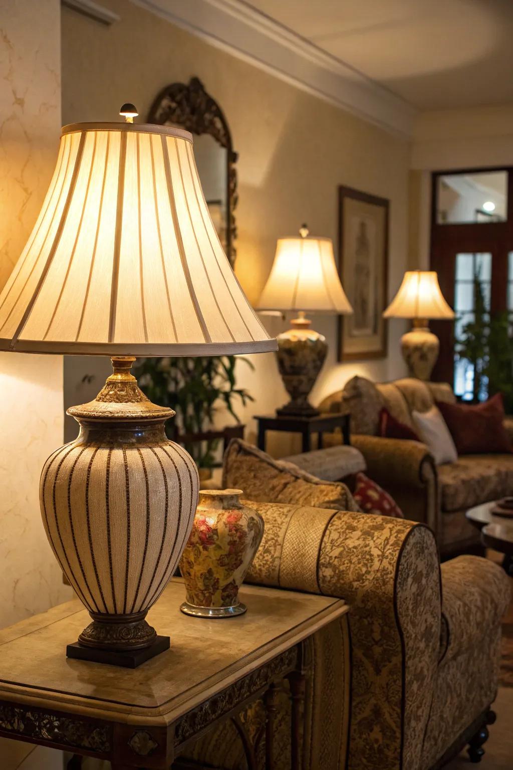 Gentle lighting creates a cozy ambiance.