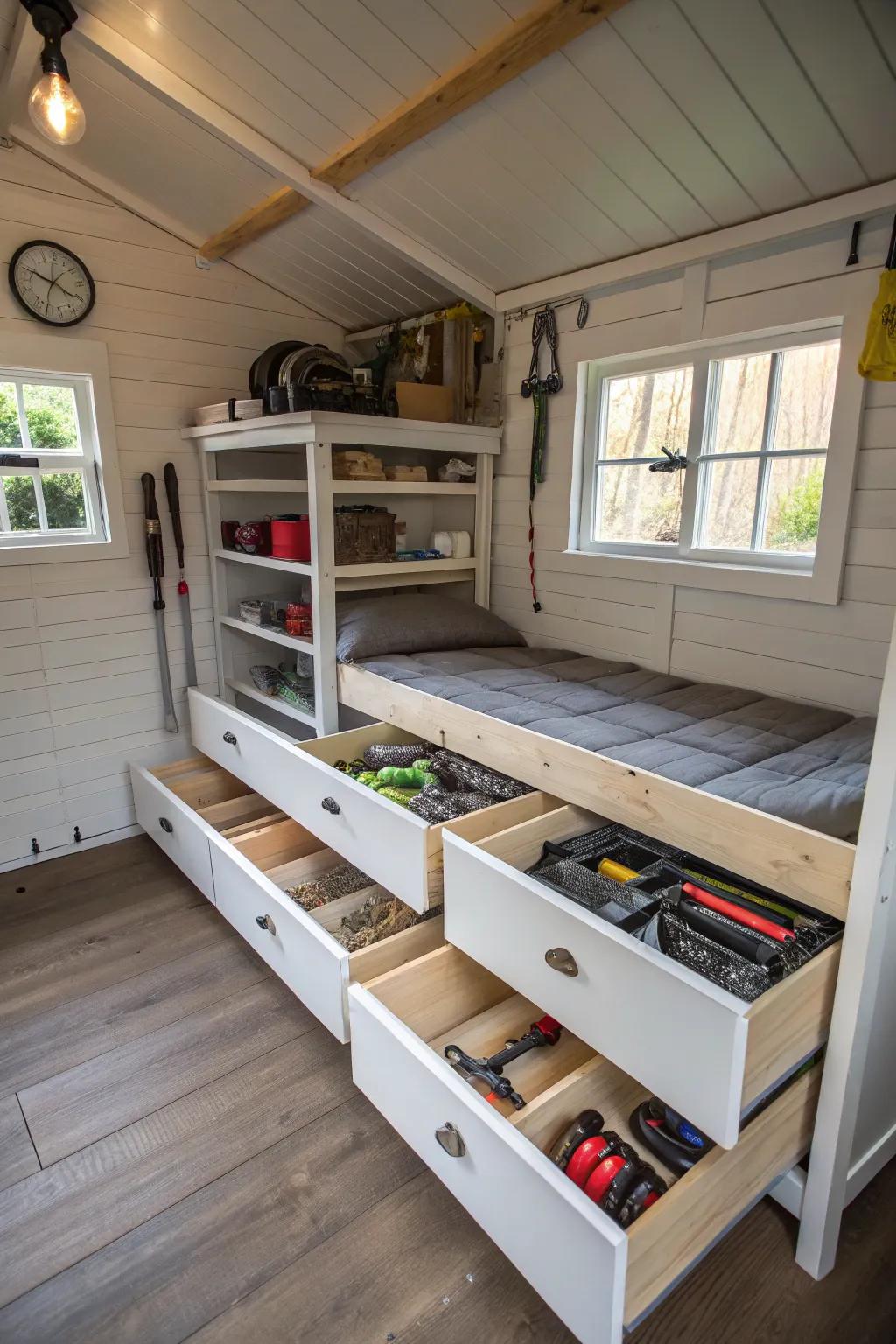Smart storage ideas keep your area in order.