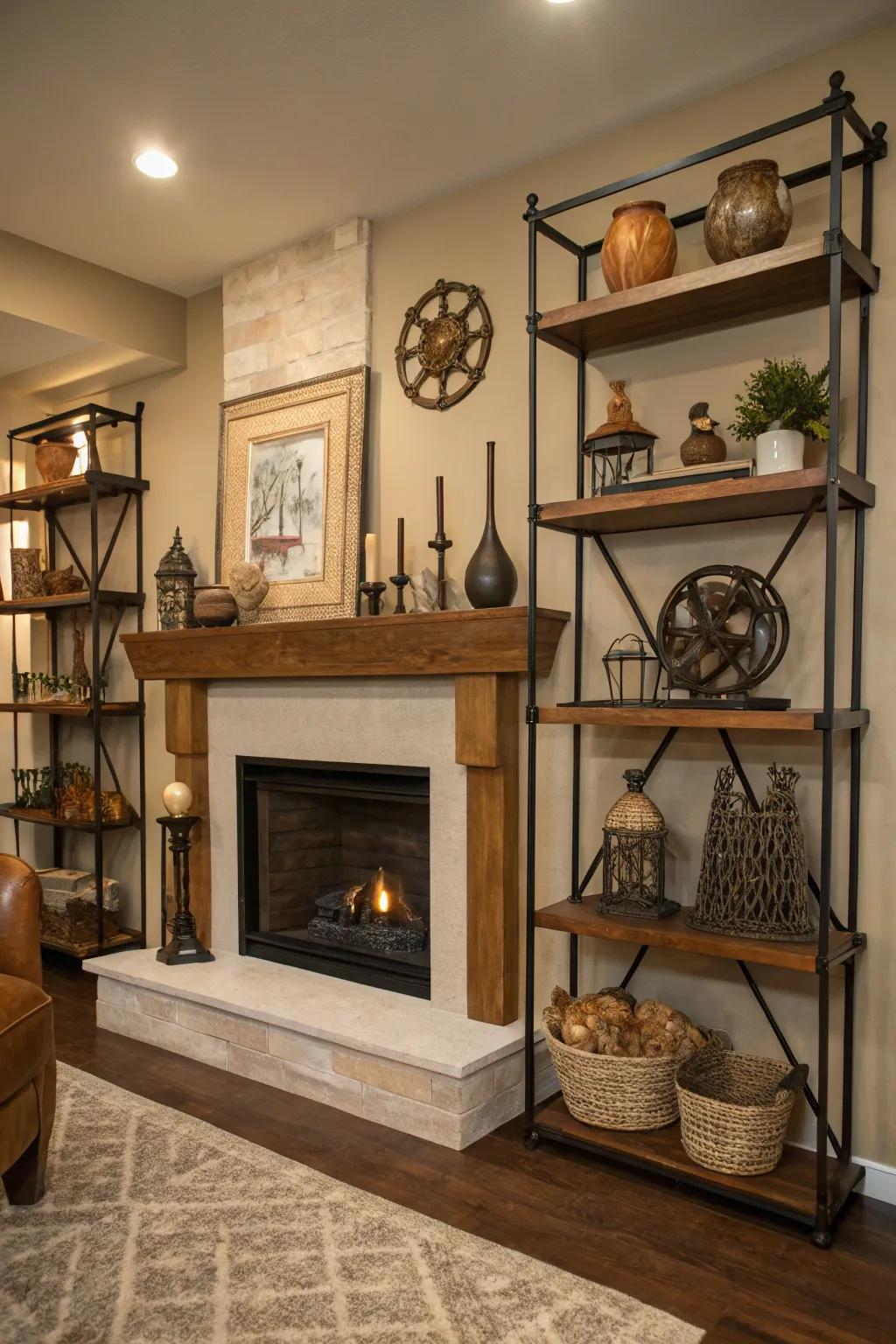 An eclectic mix of materials creates an intriguing display.