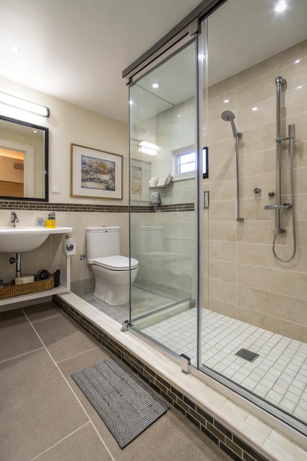 Shallow boundaries provide accessibility and a streamlined design.