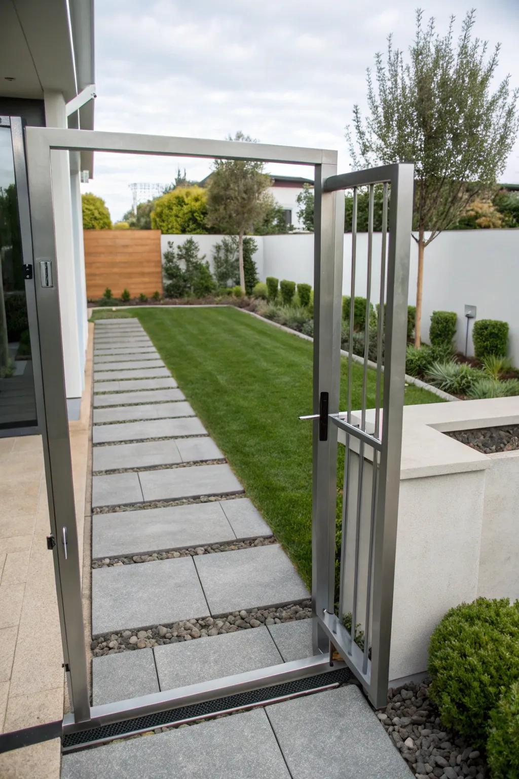 A minimalist gate embodying modern simplicity.