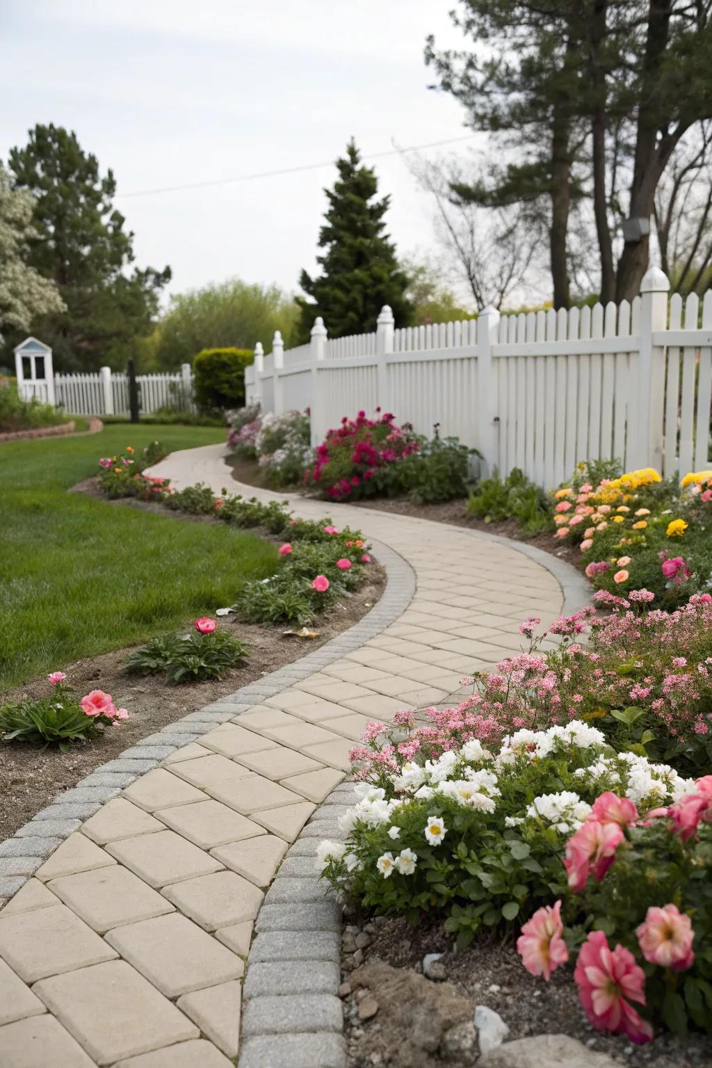 Curves add grace and charm to your side yard route.