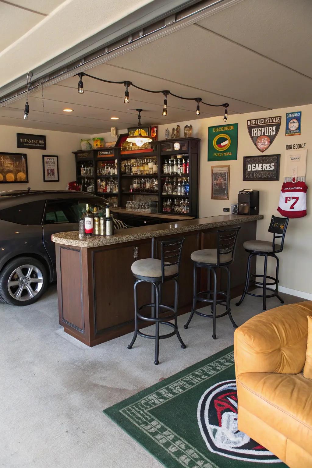 An intimate bar setting ideal for hosting.