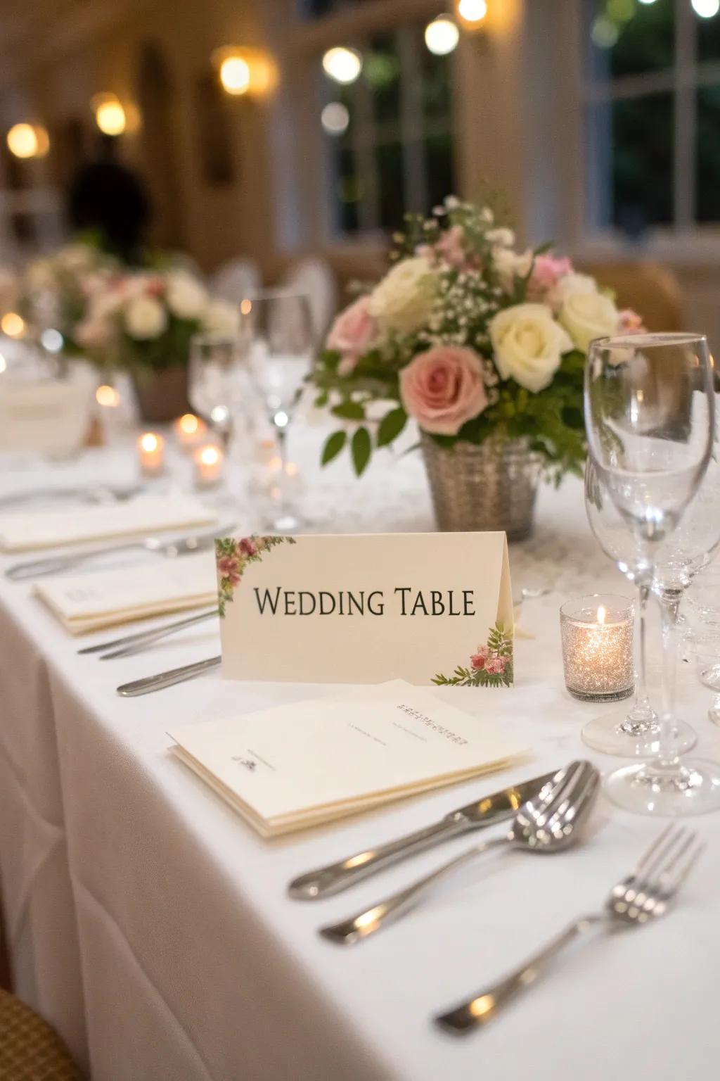 Individualized place cards contribute a special touch.