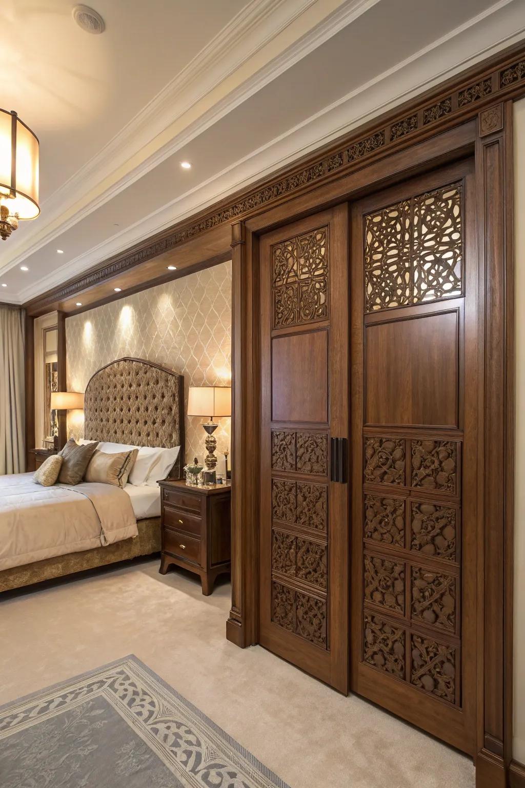 Ageless sophistication with traditional paneled doors.