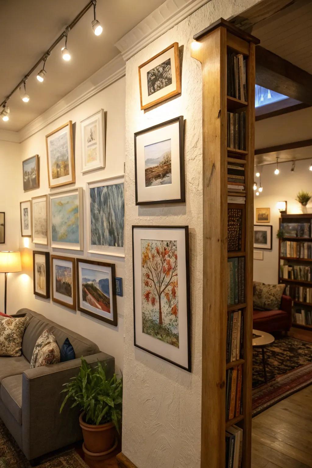 A gallery wall can add personality to any corner.