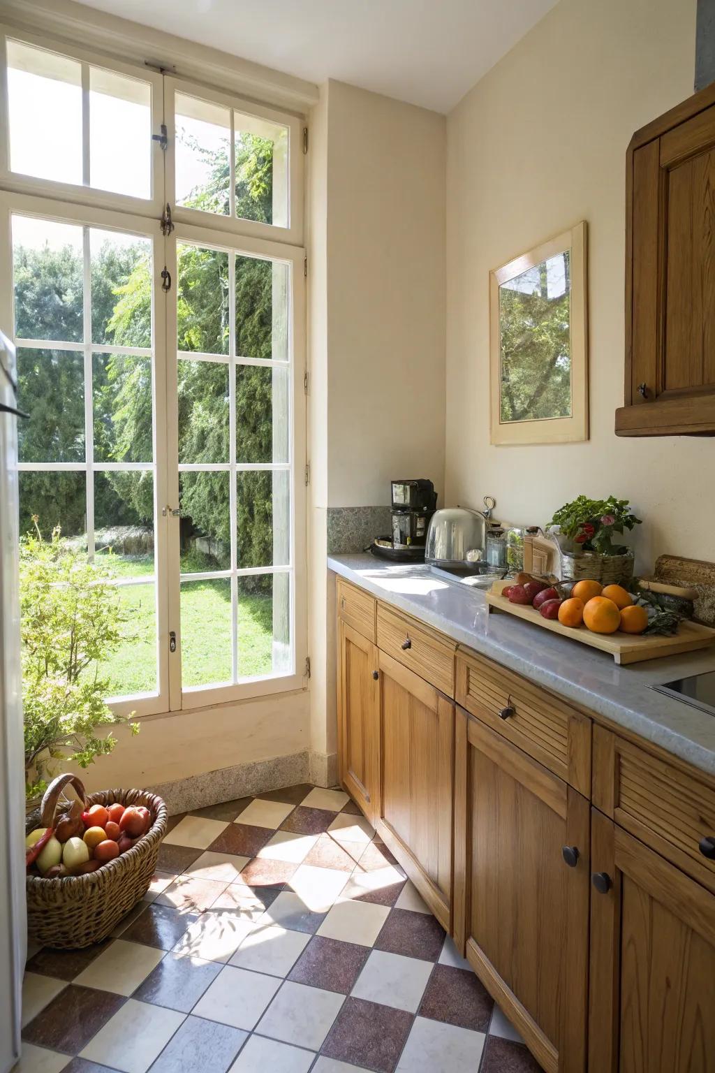 Sunlight transforms the feel of a kitchen.