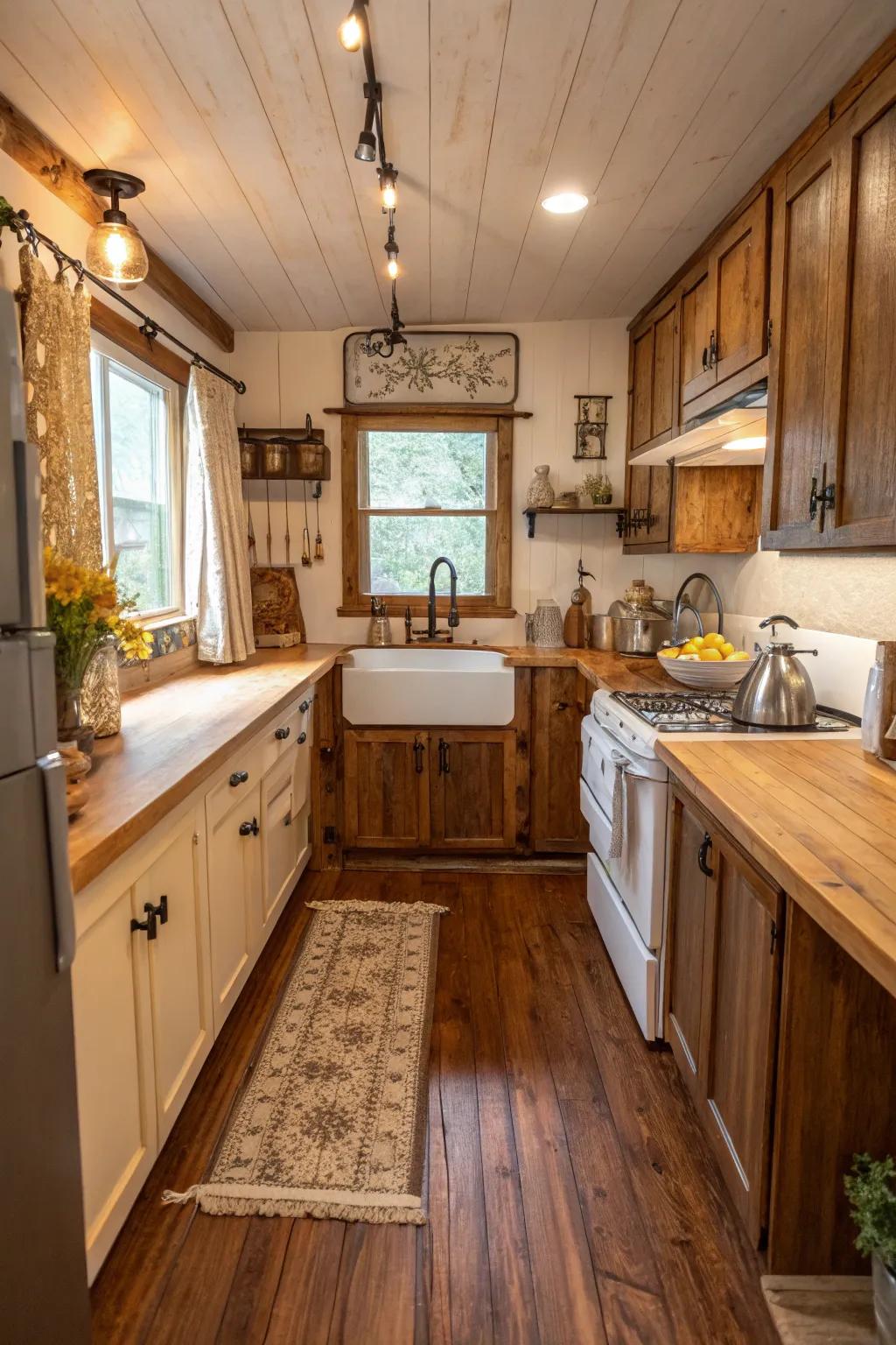 Timber coverings add warmth and charm.