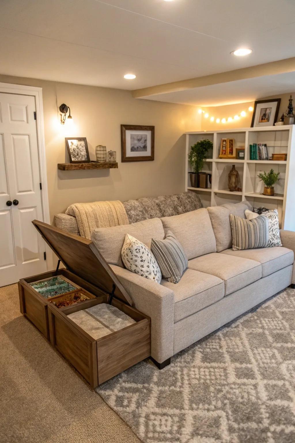 Concealed storage keeps your location neat and well-organized.