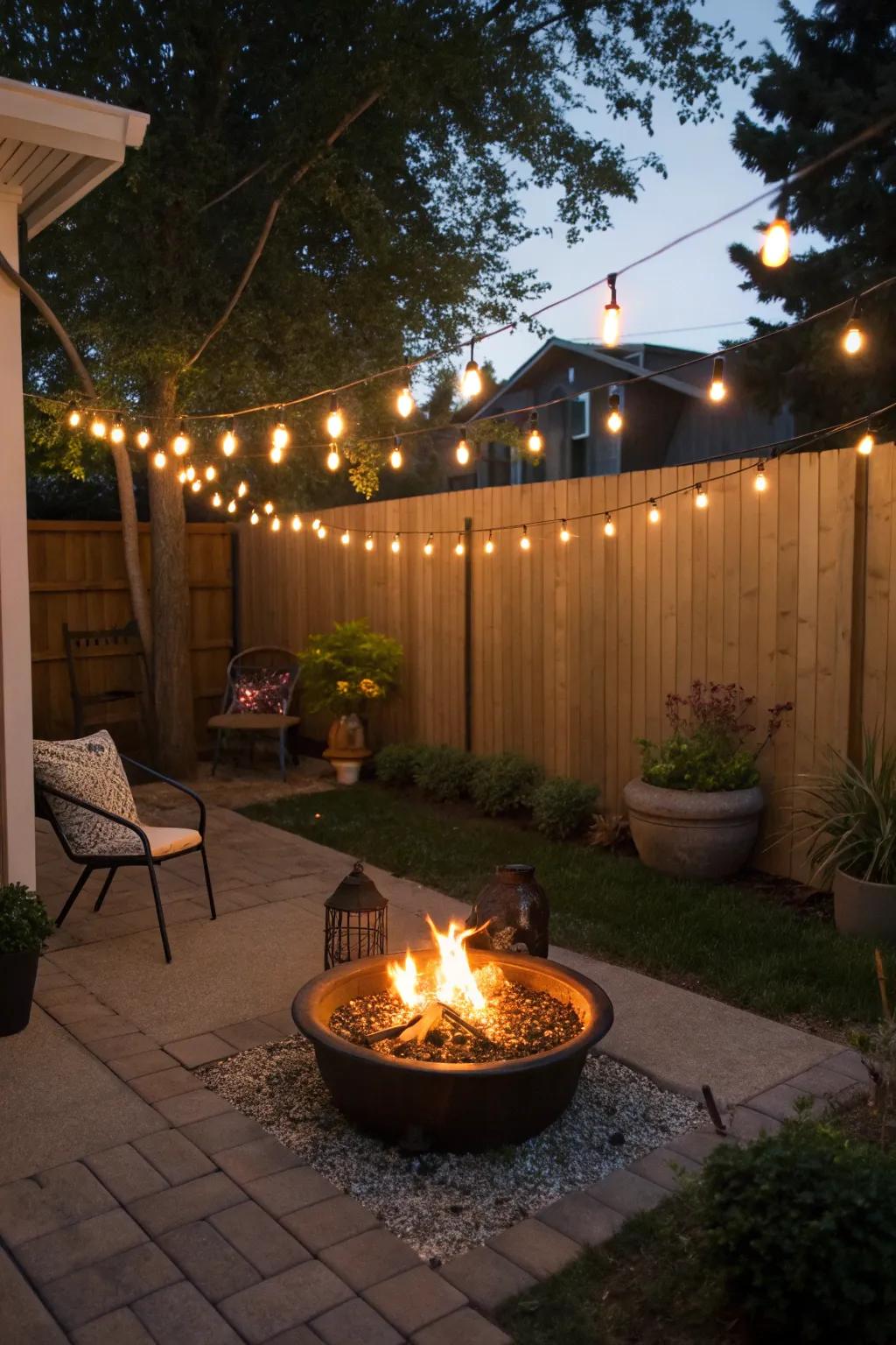 Festoon lights contribute a magical element to your patio evenings.