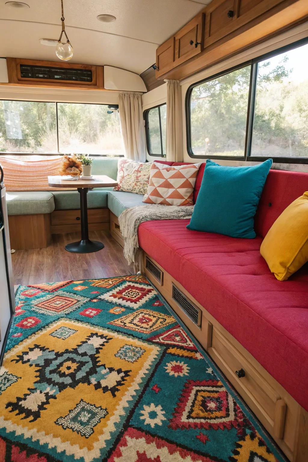 Bold colors and designs have the power to transform your RV into an energetic and expressive space.