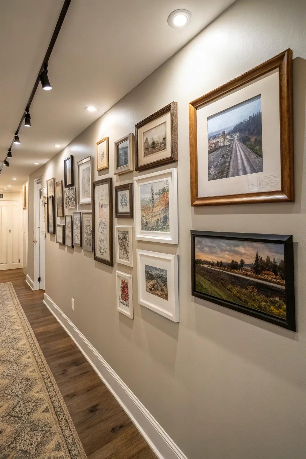 A compact gallery wall making a grand statement.