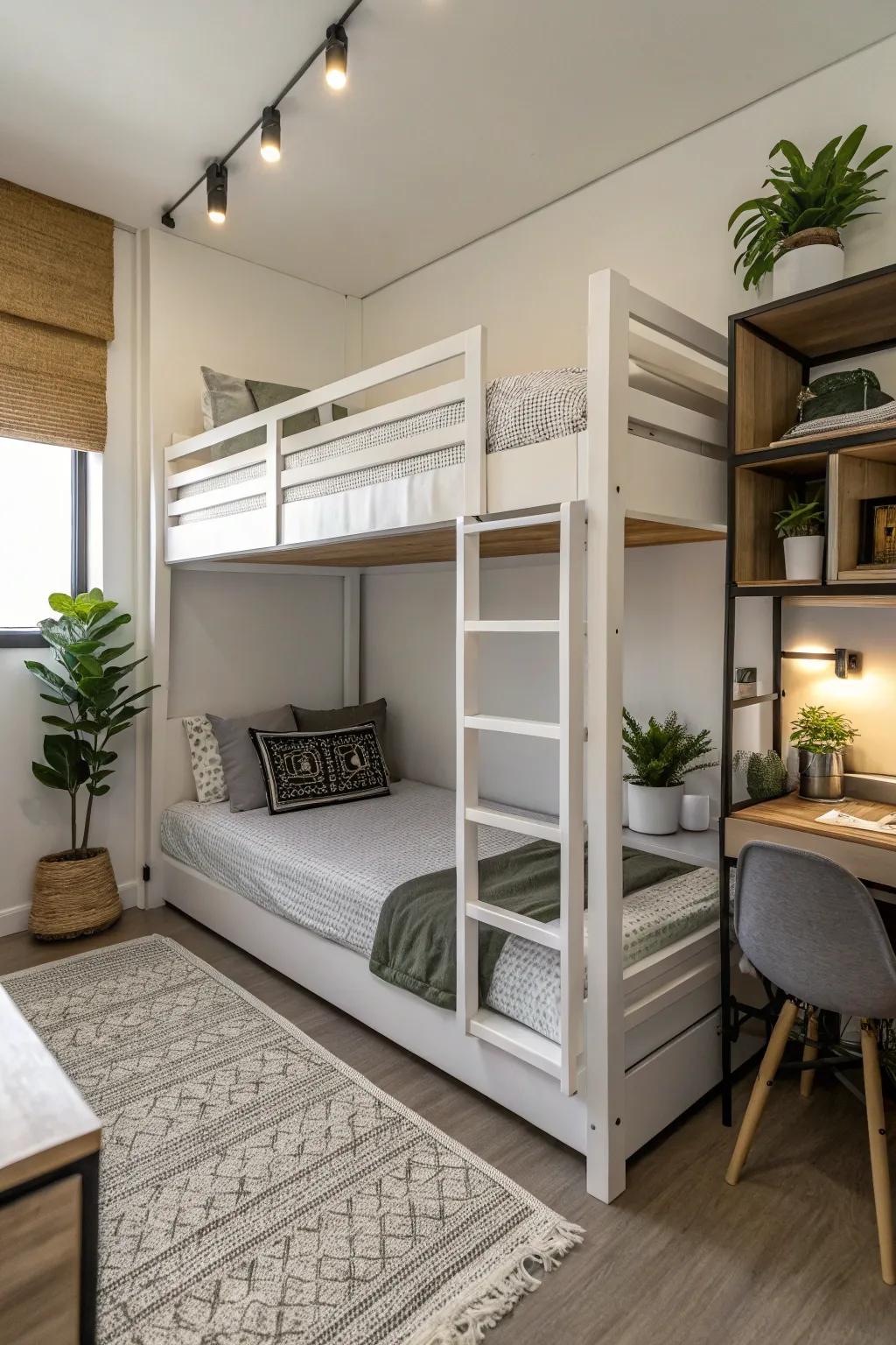 Stacked beds maximizing vertical area
