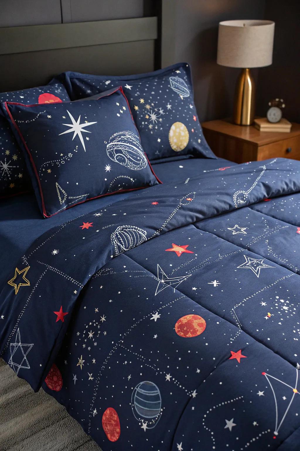 Journey into dreamland beneath stellar bodies through cosmic-themed covers.