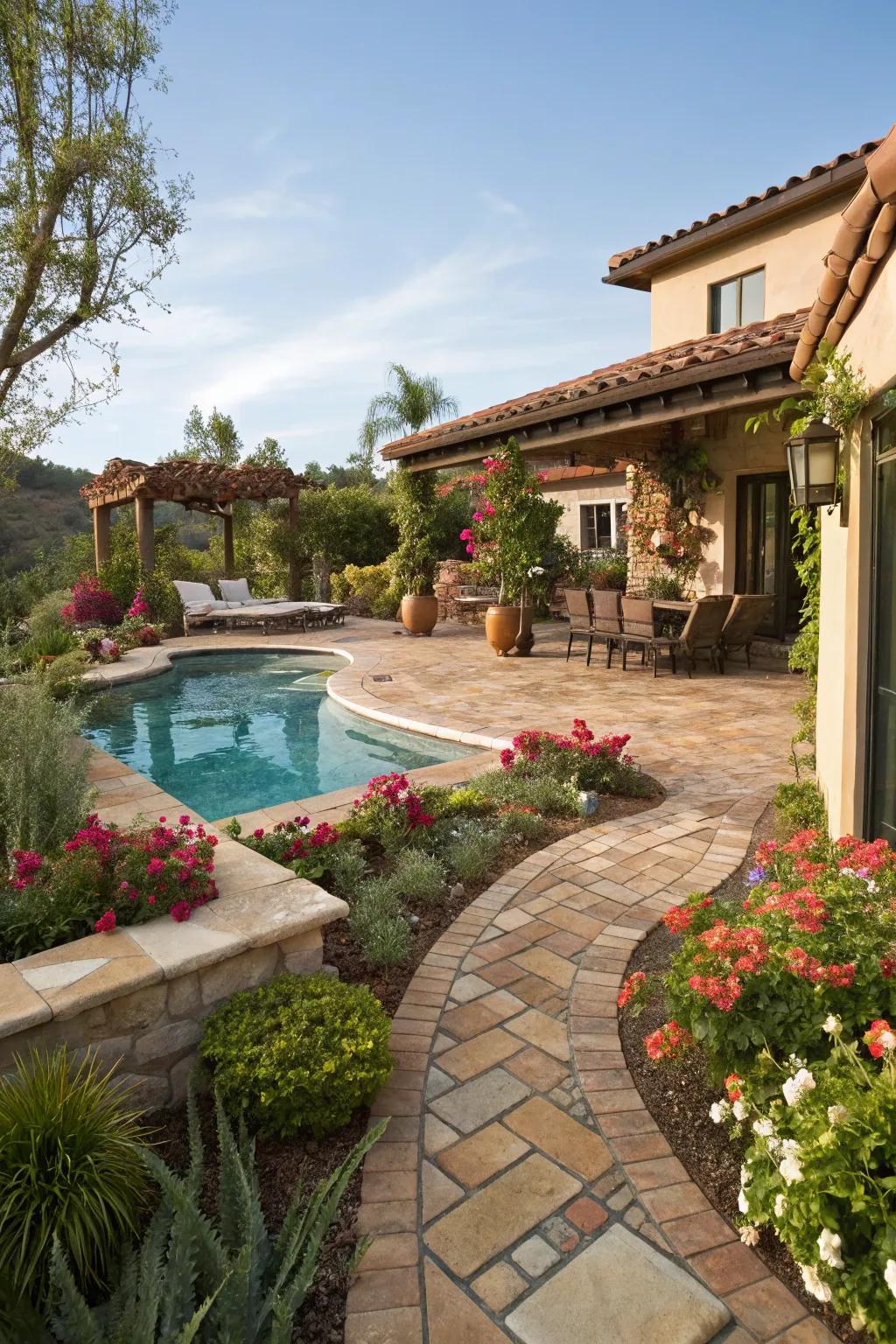 An extravagant hydrotherapy space complements this welcoming Spanish-inspired swimming bath.