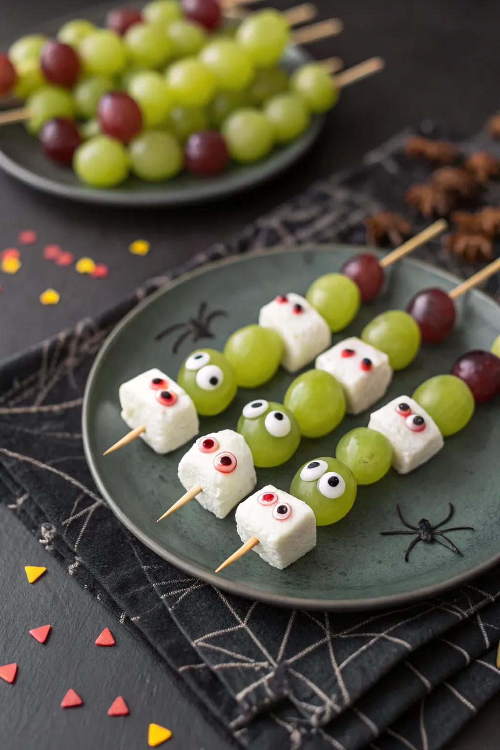 Vampire grape spears primed to be devoured by your attendees.