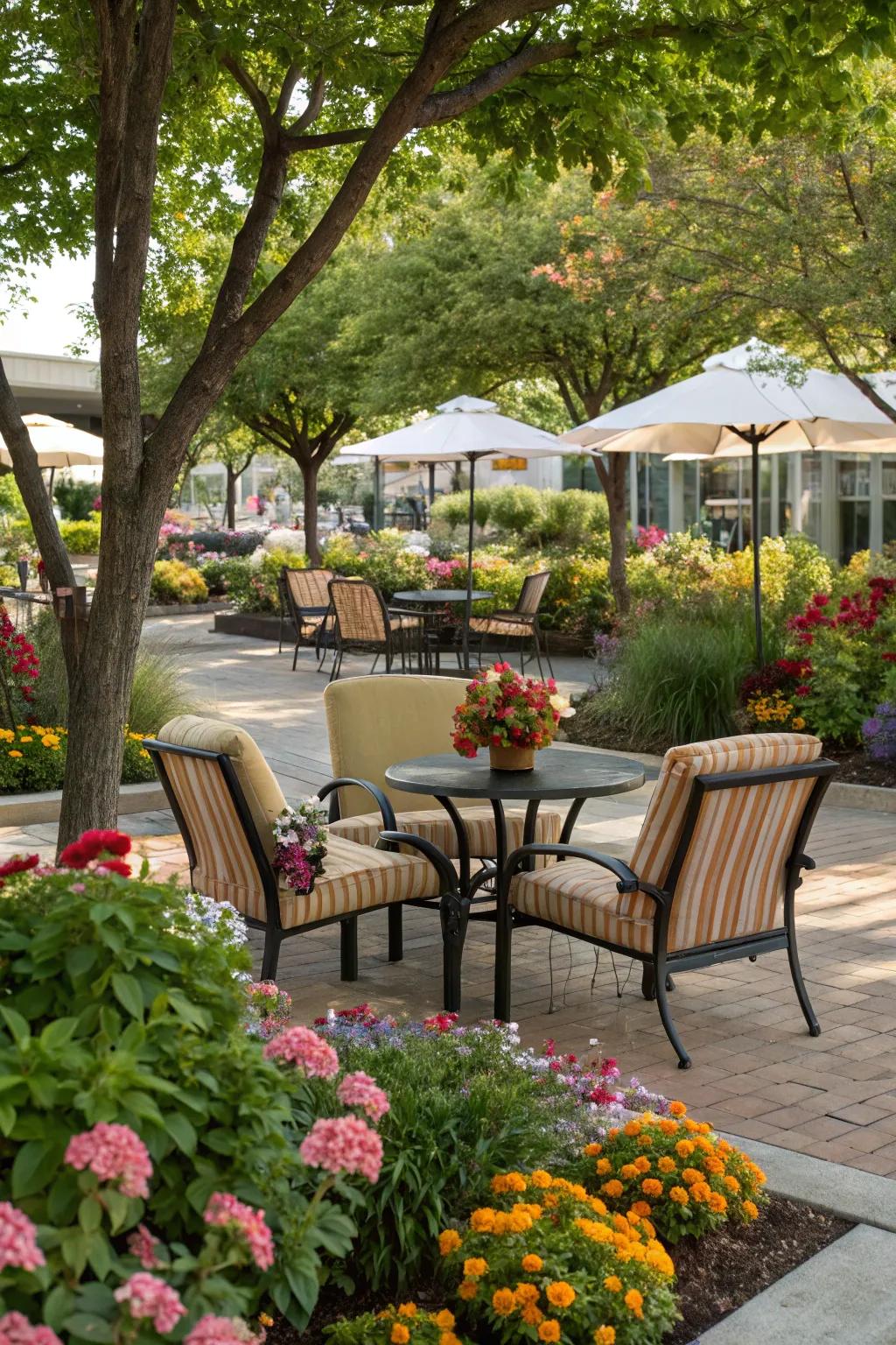 An inviting outdoor seating area for relaxation.