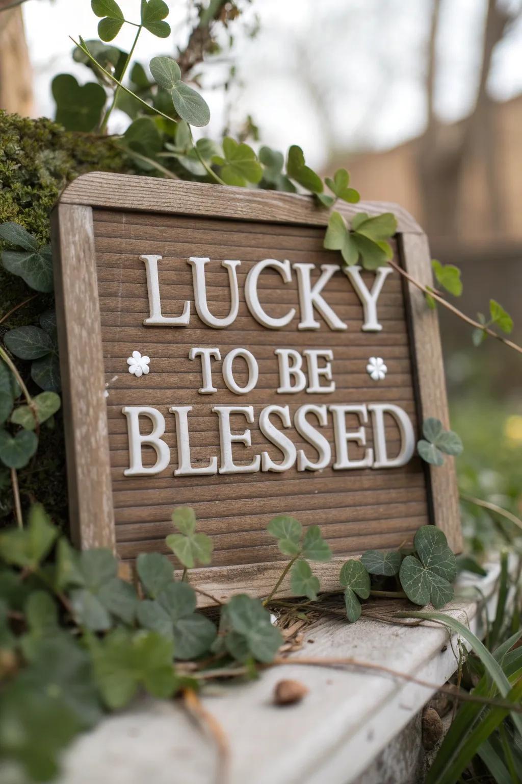 A heartwarming changeable message display brings together gratitude and luck.