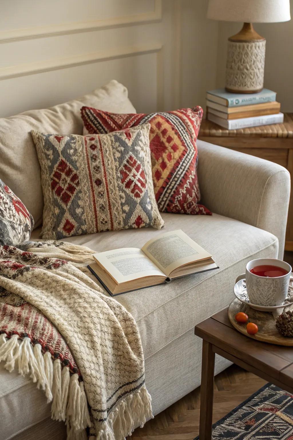 A fusion of sensations and designs crafts a visually stimulating setting.