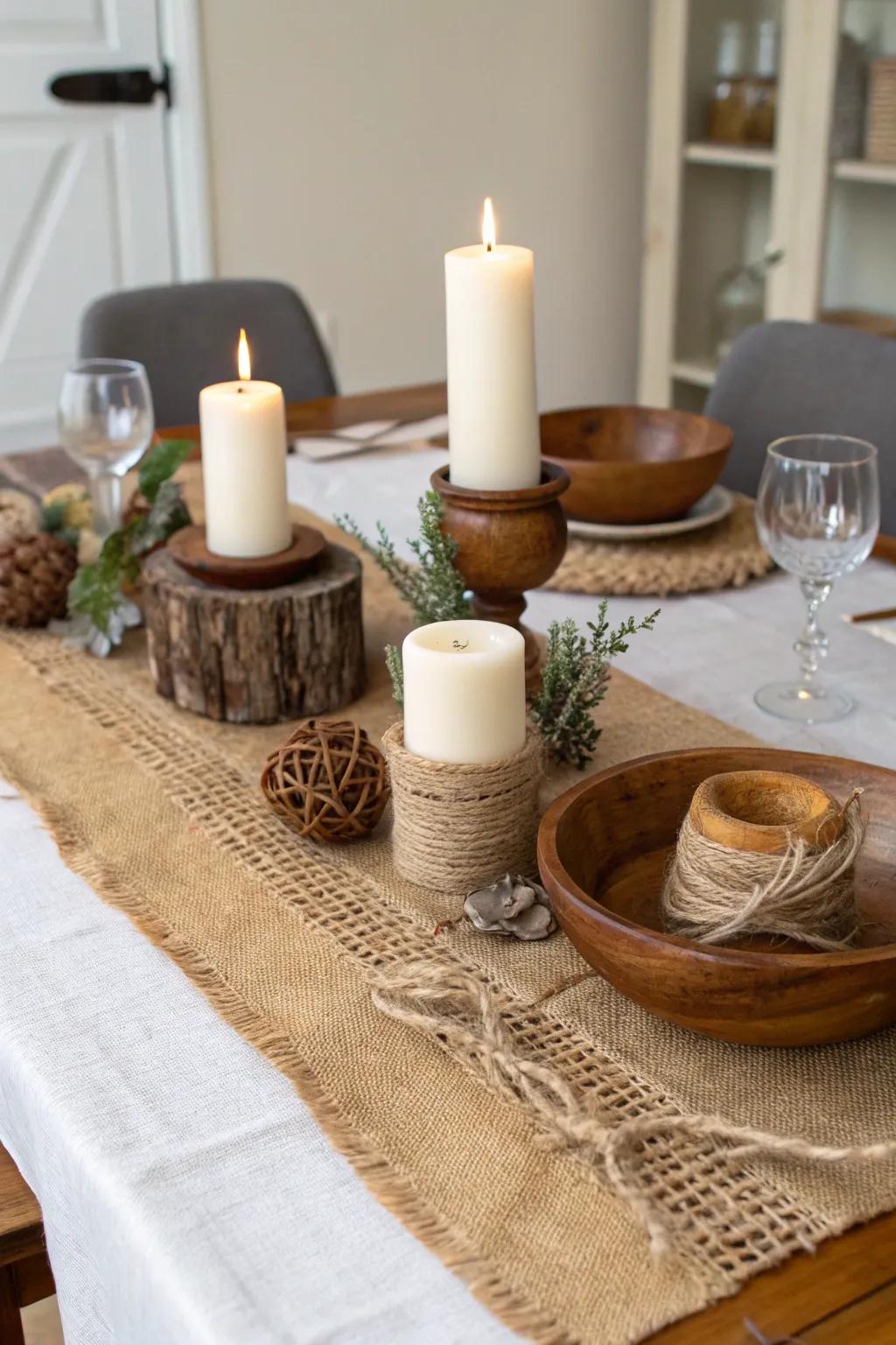 Fiber runners deliver countryside allure to any dining table.