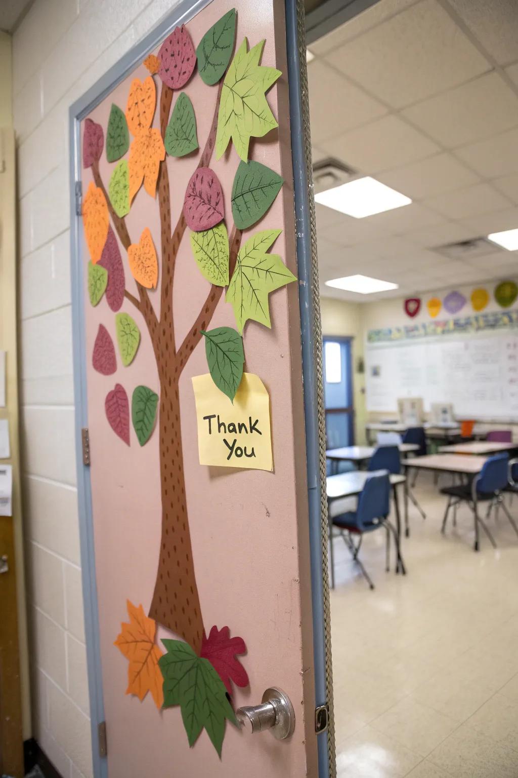 Embrace the beauty of nature with a foliage-themed door.