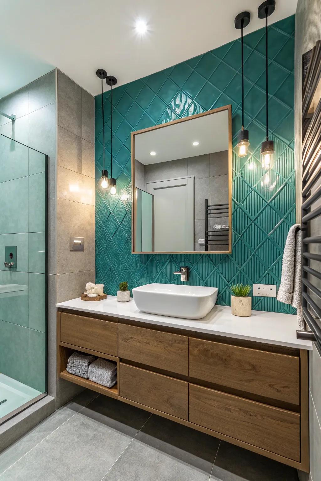 Underscore your area with a striking cerulean accent wall.