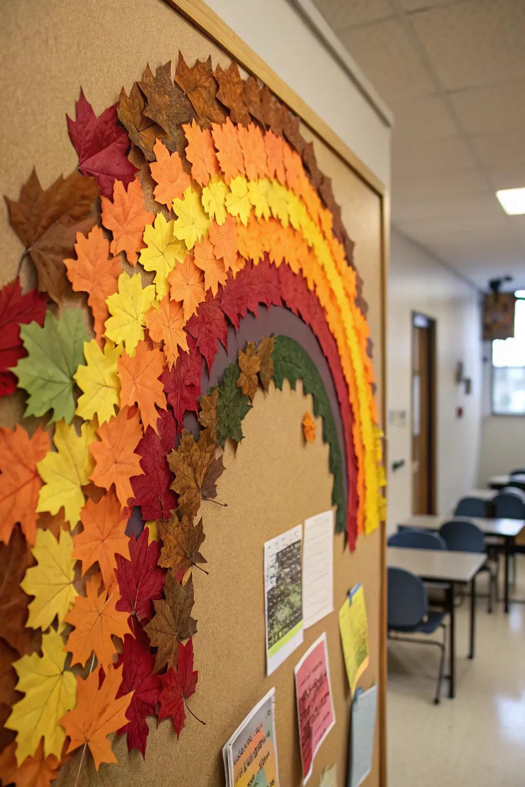 An Autumnal Leaf Spectrum illuminating the classroom.
