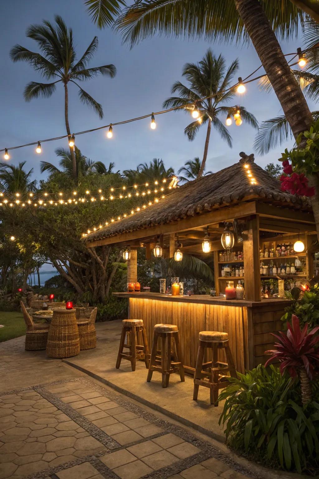 A warm and welcome atmosphere created by ambient lighting.