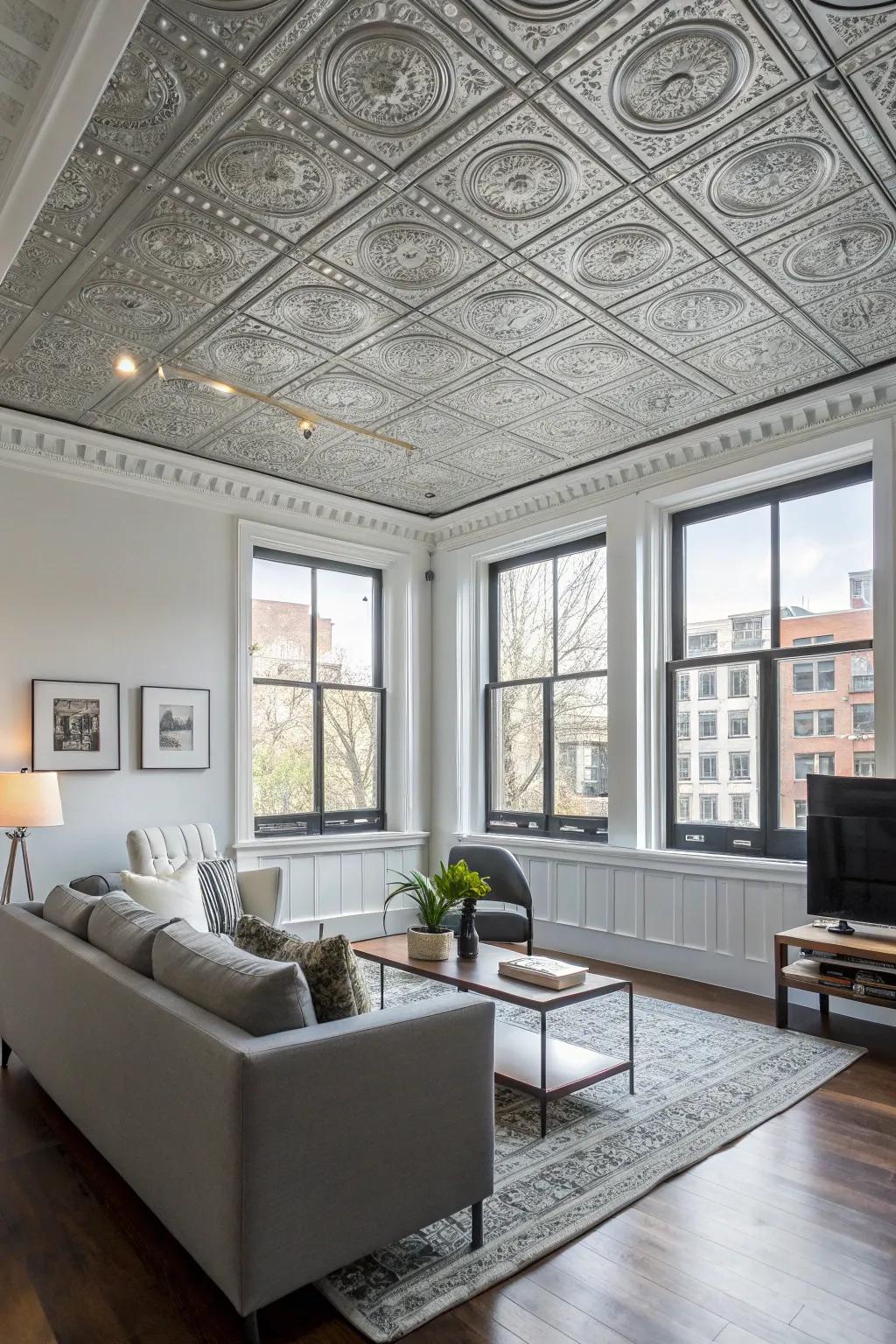 A fashionable integration of vintage and contemporary components.