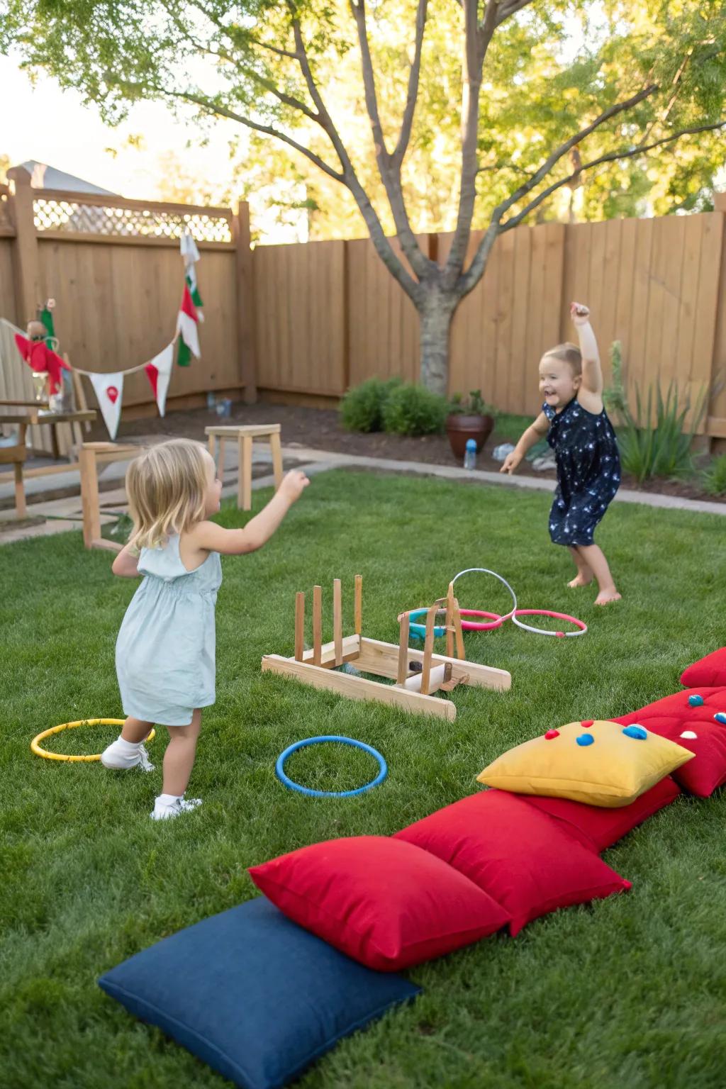 A mini carnival setup providing toddlers with endless enjoyment.