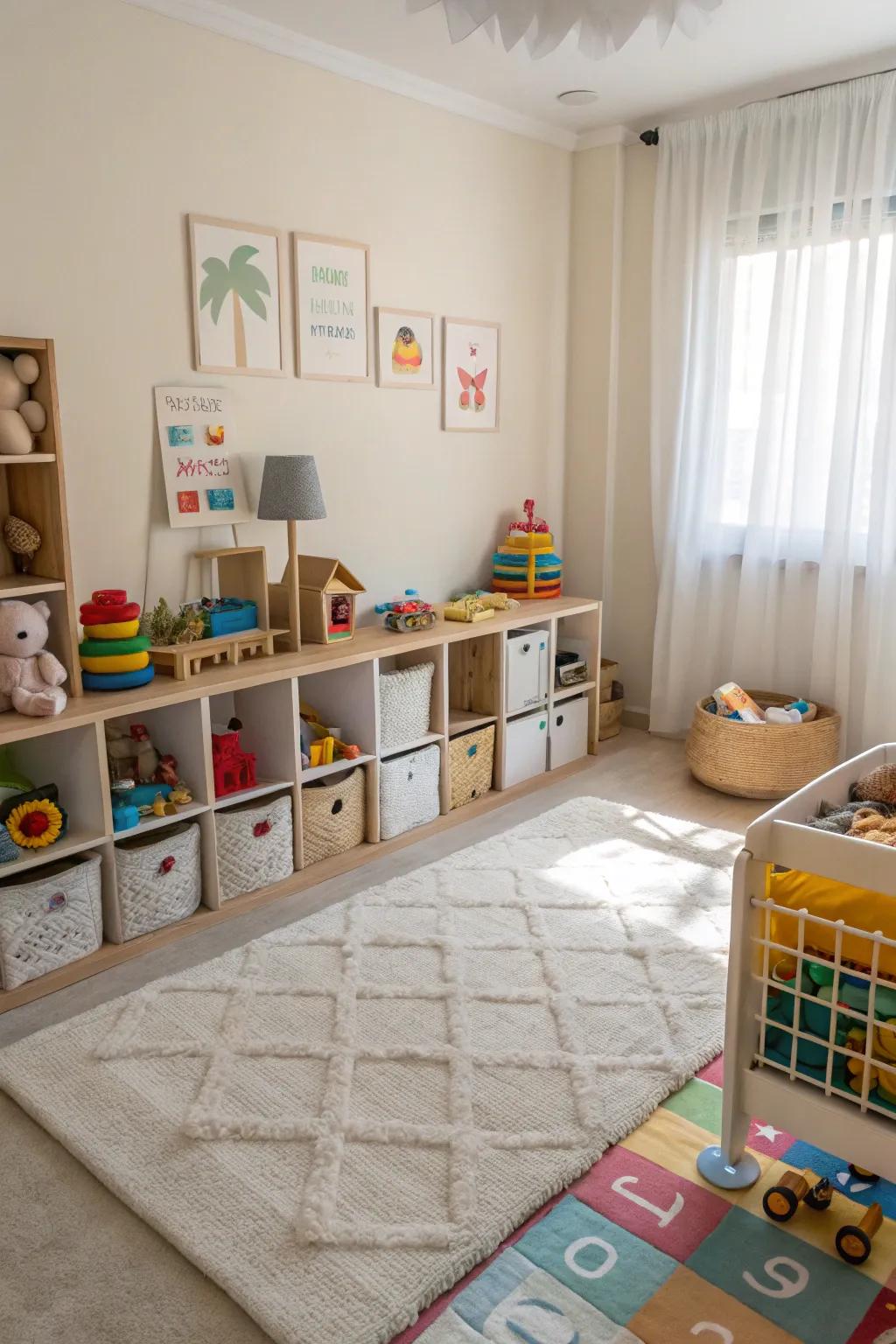 A separate amusement zone encourages creativity and enjoyment.