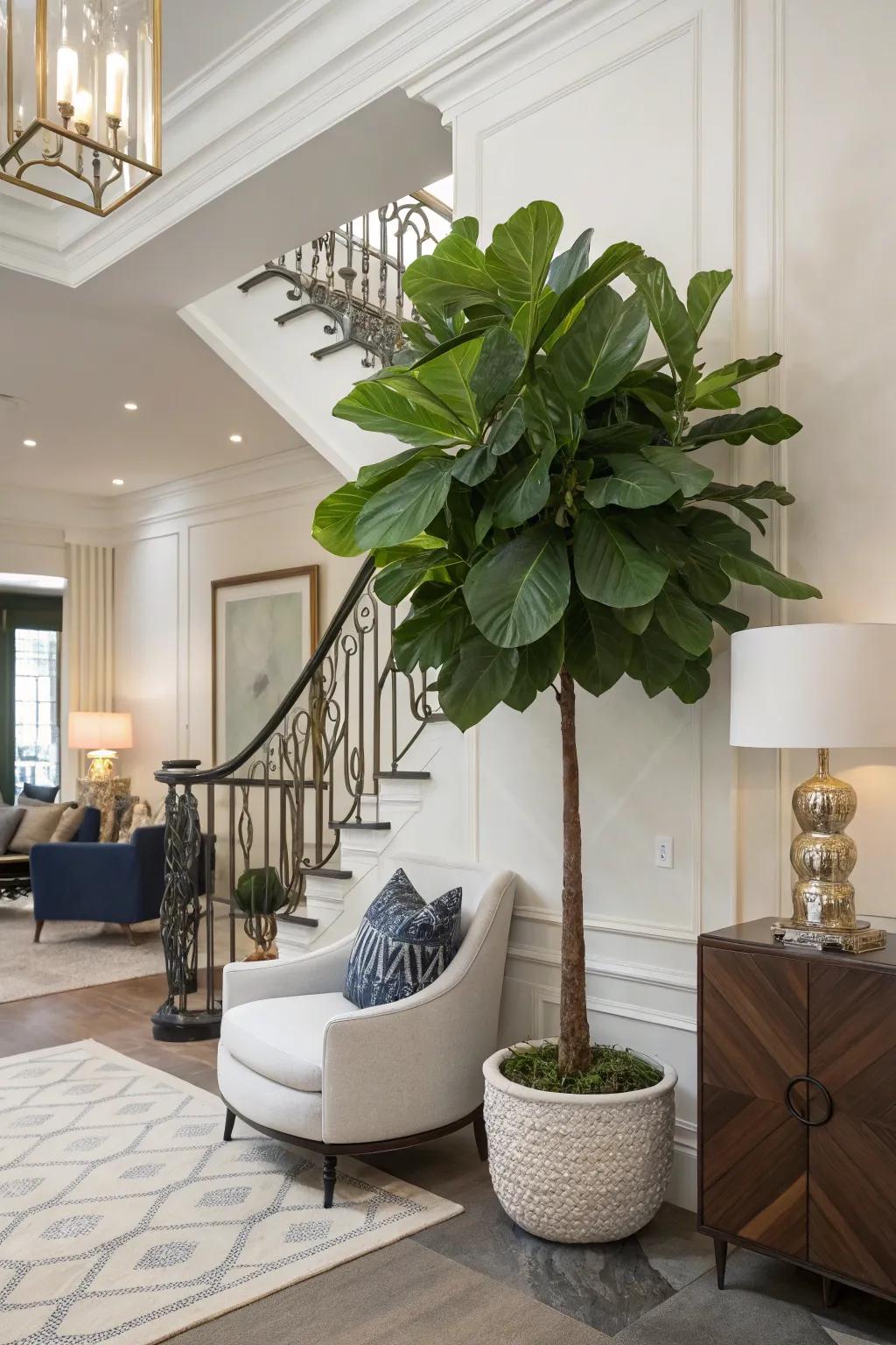 Townhouse corner showcasing vibrant indoor plants