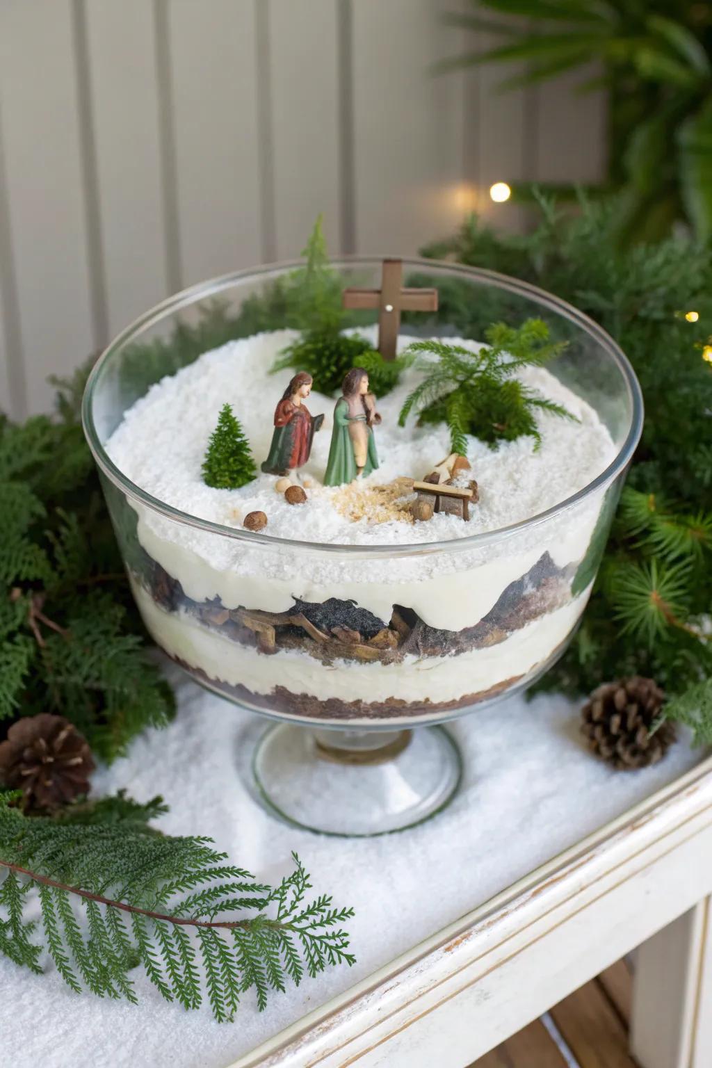 A dessert bowl evolves into a whimsical seasonal landscape.