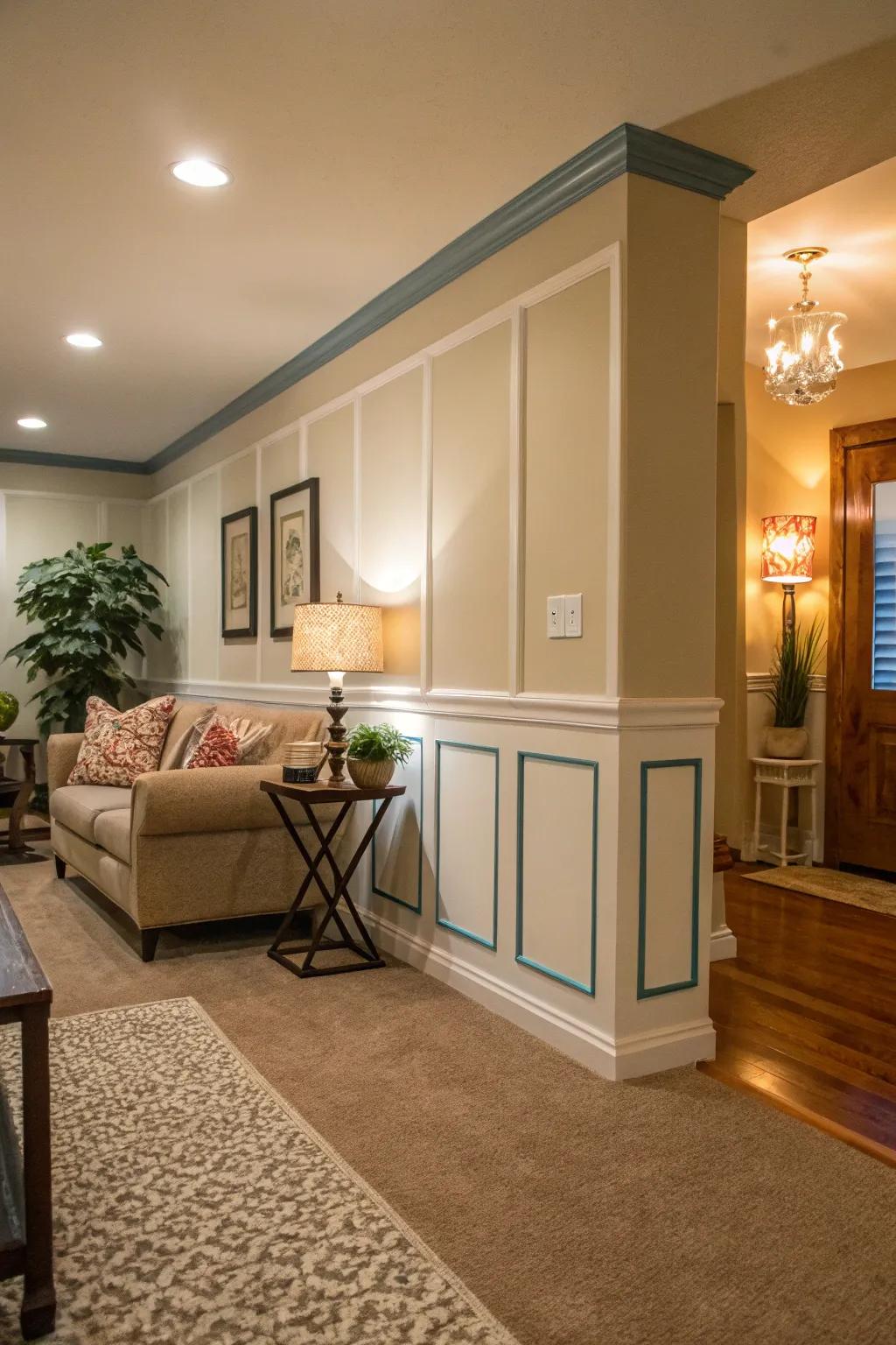 An individual trim project introducing charm to a comfortable room.